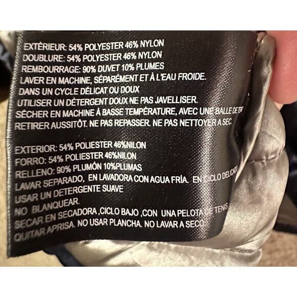 Bernardo Vest Women's Sz S Navy Metallic Goose Down Puffer Zip Athleisure Gorp - Picture 9 of 12